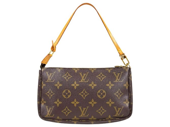 Borsa Louis Vuitton Pochette Accessoires Marrone - vista 3