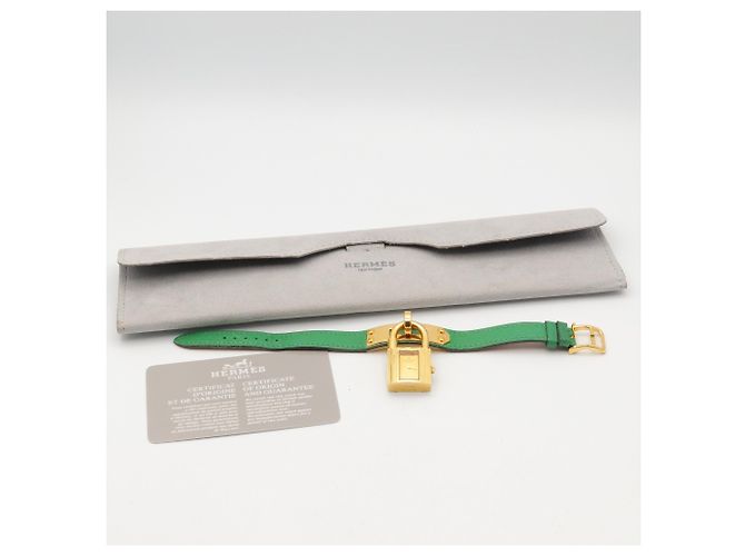 Reloj Hermès Kelly Oro Chapado Correa de Cuero - vista 10