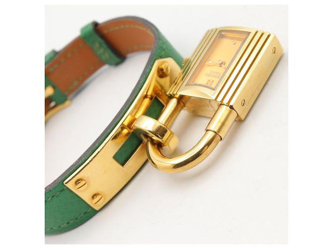 Reloj Hermès Kelly Oro Chapado Correa de Cuero - vista 11