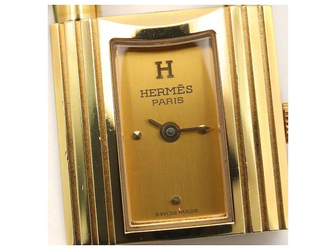 Reloj Hermès Kelly Oro Chapado Correa de Cuero - vista 12