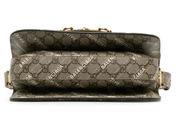 Borsa a Spalla Gucci x Balenciaga Horsebit Beige - vista 4