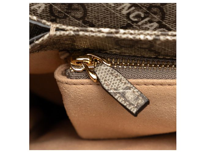 Borsa a Spalla Gucci x Balenciaga Horsebit Beige - vista 6