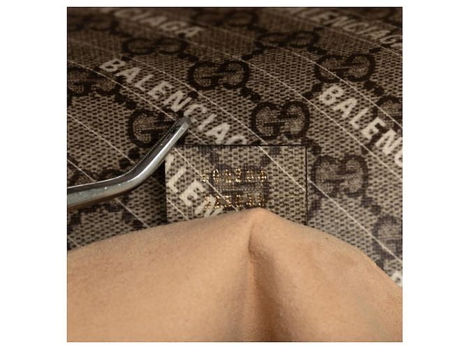 Borsa a Spalla Gucci x Balenciaga Horsebit Beige - vista 8