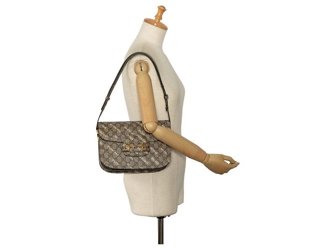 Borsa a Spalla Gucci x Balenciaga Horsebit Beige - vista 9
