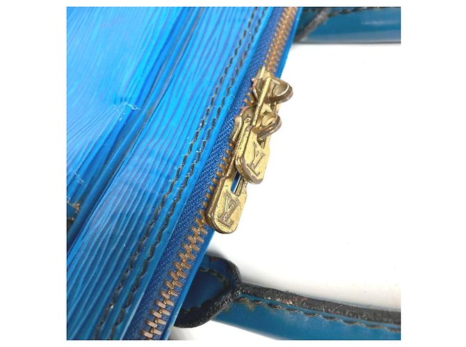 Borsa Louis Vuitton Epi Porte Documents Voyage Blu - vista 10
