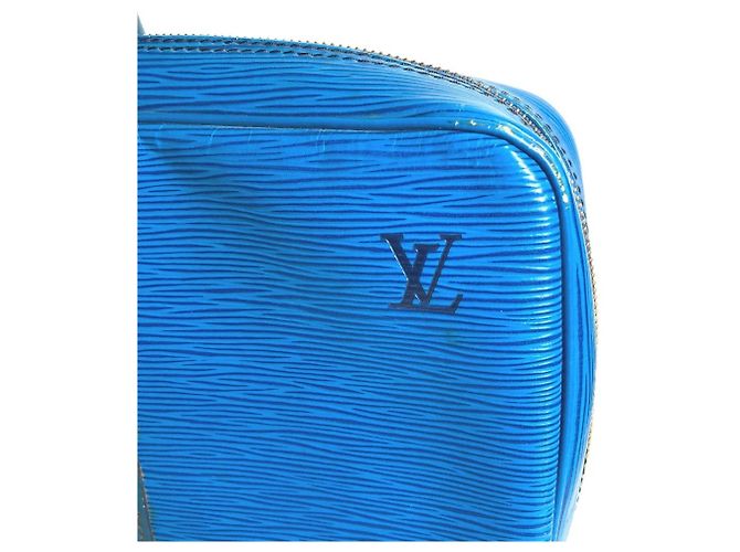 Borsa Louis Vuitton Epi Porte Documents Voyage Blu - vista 11