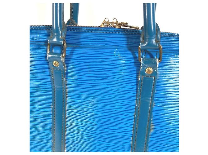 Borsa Louis Vuitton Epi Porte Documents Voyage Blu - vista 13