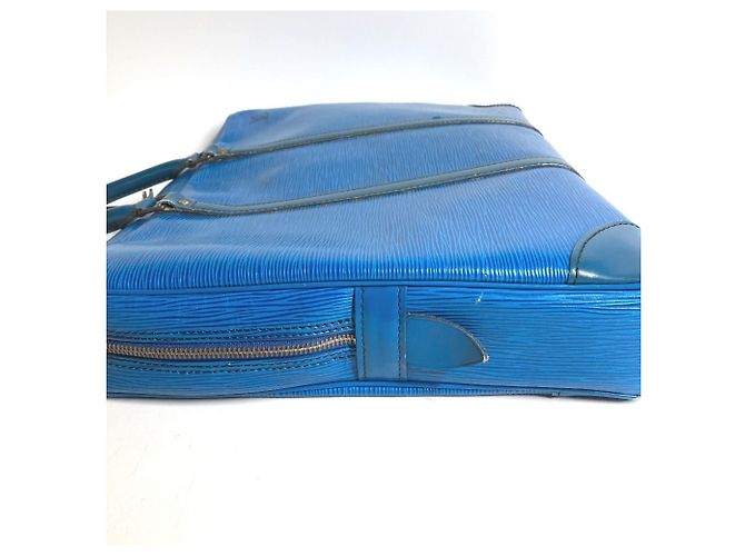 Borsa Louis Vuitton Epi Porte Documents Voyage Blu - vista 4