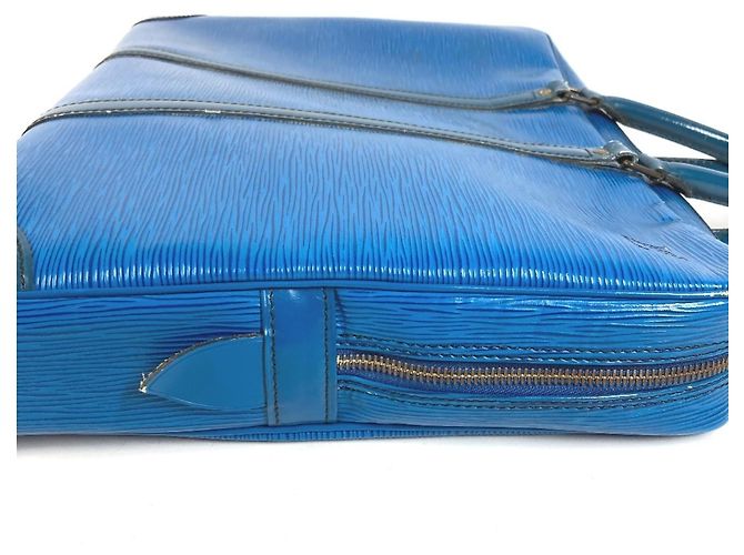Borsa Louis Vuitton Epi Porte Documents Voyage Blu - vista 5