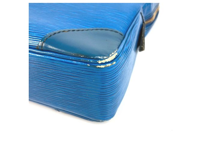 Borsa Louis Vuitton Epi Porte Documents Voyage Blu - vista 7