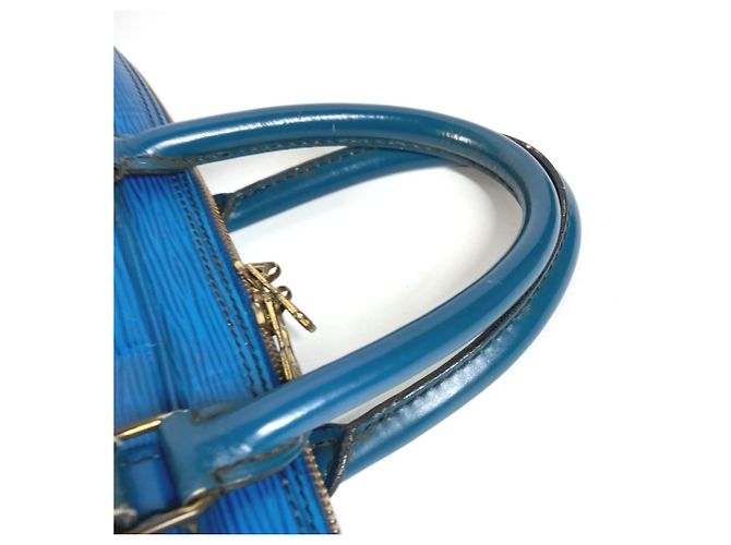 Borsa Louis Vuitton Epi Porte Documents Voyage Blu - vista 8