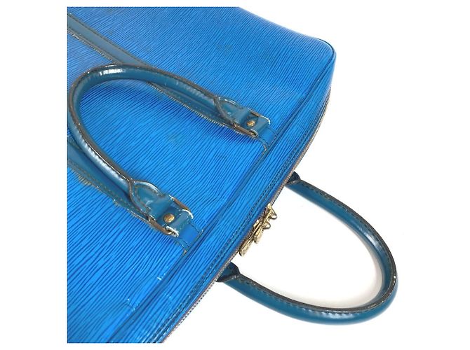 Borsa Louis Vuitton Epi Porte Documents Voyage Blu - vista 9
