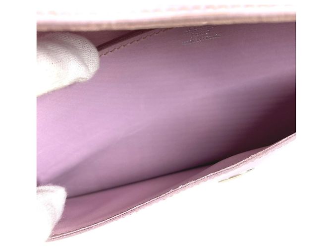 Hermès Clutch in pelle Hermes Rosa Porpora - vista 11