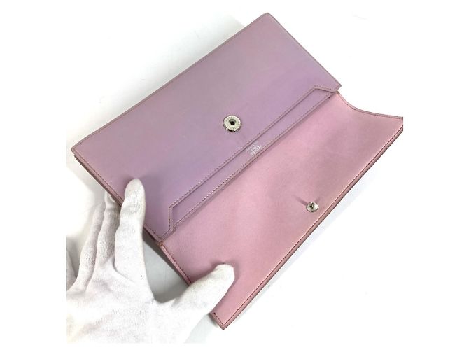 Hermès Clutch in pelle Hermes Rosa Porpora - vista 8