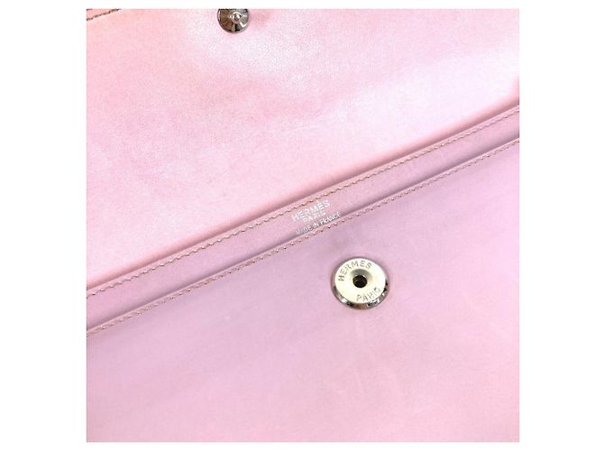Hermès Clutch in pelle Hermes Rosa Porpora - vista 9