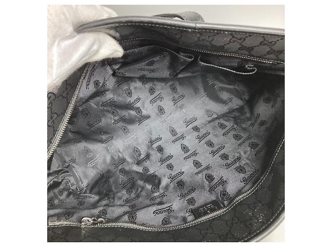 Borsa a tracolla tote Gucci GG Imprimé Black Nero - vista 12