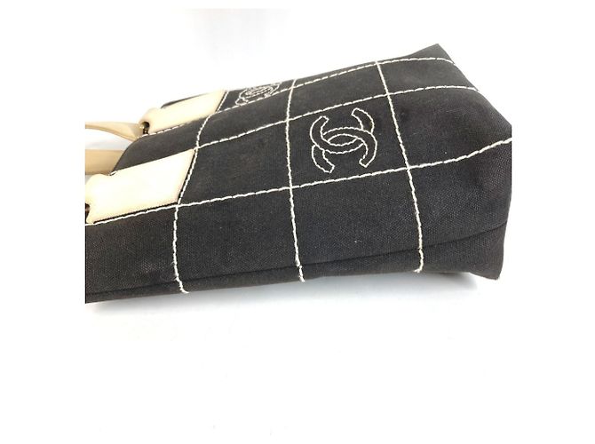 Borsa Chanel Chocolate Bar CC Nero Bianco - vista 3