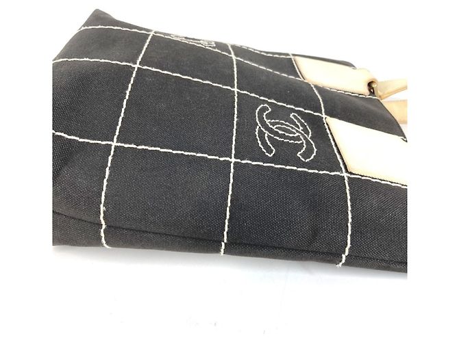 Borsa Chanel Chocolate Bar CC Nero Bianco - vista 7