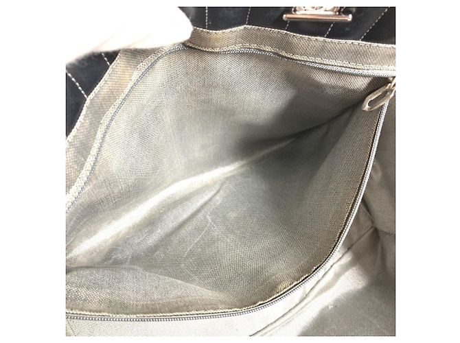 Borsa Tote Chanel New Mademoiselle CC Nero Argento - vista 13