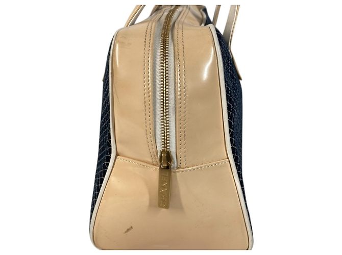 Bolso deportivo Chanel en lona azul marino Blanco - vista 4
