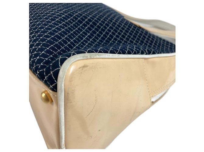 Bolso deportivo Chanel en lona azul marino Blanco - vista 7