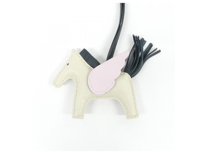 Hermès Hermes Rodeo Pegasus Accessoire Taschenanhänger PM 083010CA Weiß Hellgrün - Ansicht 2