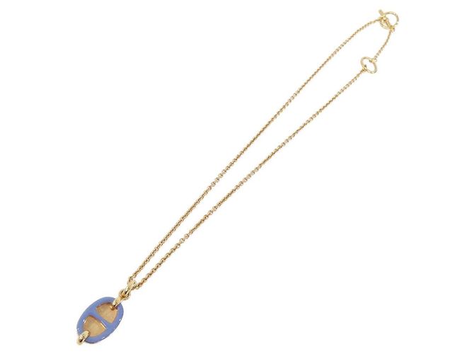Hermès Collar Hermes Mini Maillon PM 100053FO Azul Dorado - vista 2