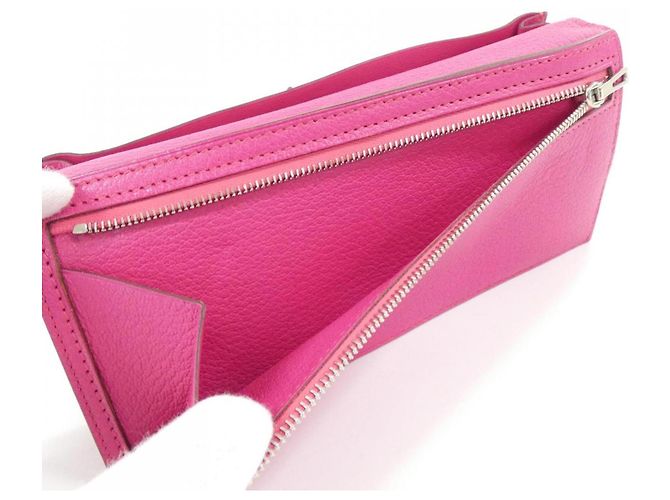 Hermès Cartera Hermes Bearn Soufflé Rosa - vista 10