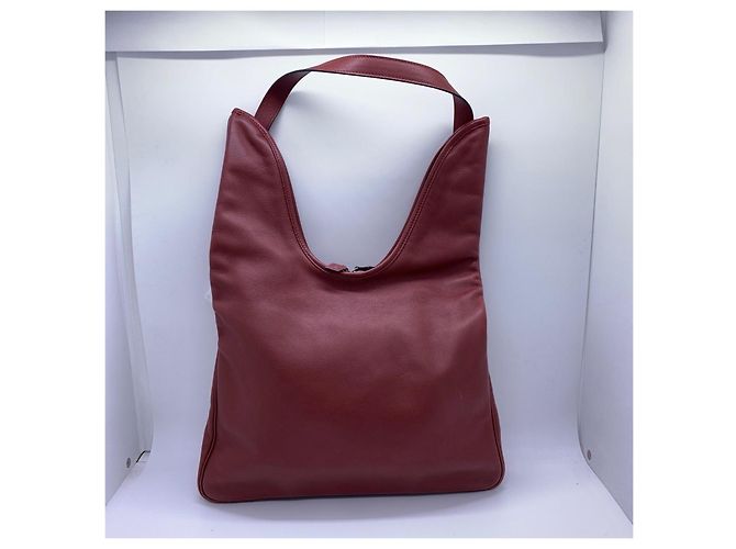 Borsa Hermès Massai Hobo in Pelle - Rosso Vinaccia Fuschia - vista 2