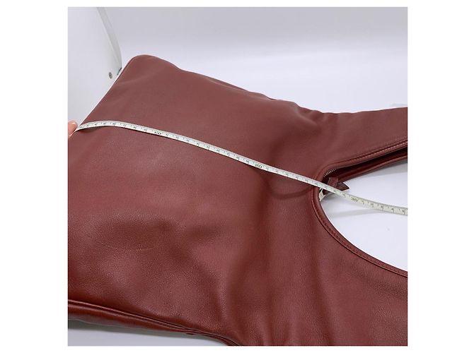 Borsa Hermès Massai Hobo in Pelle - Rosso Vinaccia Fuschia - vista 4