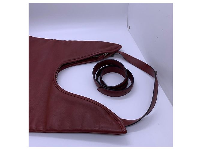 Borsa Hermès Massai Hobo in Pelle - Rosso Vinaccia Fuschia - vista 7