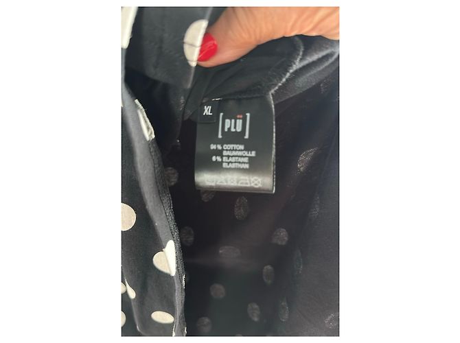 Munthe Plus Simonsen PLU Top sem mangas de bolinhas preto e branco PLÜ - vista 2