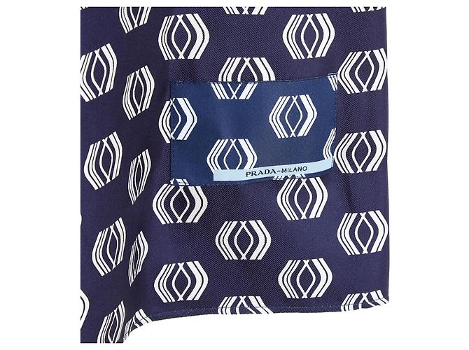 Prada Blusa de Seda Twill Azul Marino sin Mangas - vista 2