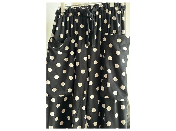 Autre Marque Pantaloni PLU a pois bianco e nero - vista 2