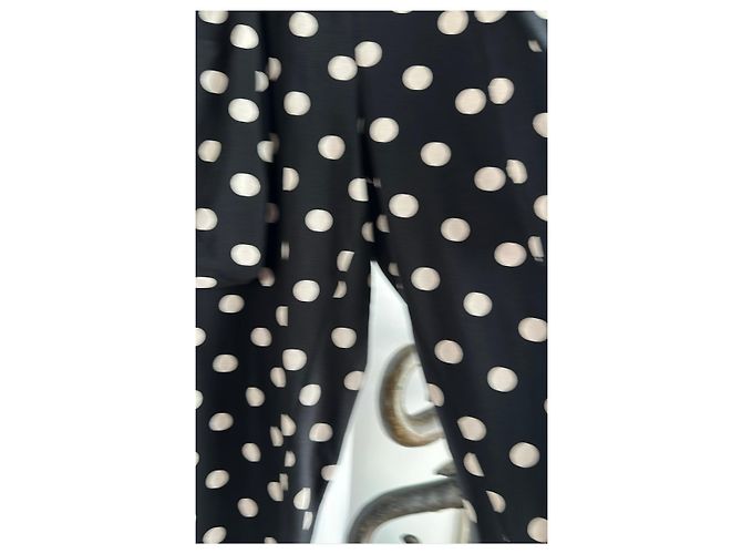 Autre Marque Pantaloni PLU a pois bianco e nero - vista 3