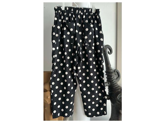 Autre Marque Pantaloni PLU a pois bianco e nero - vista 5