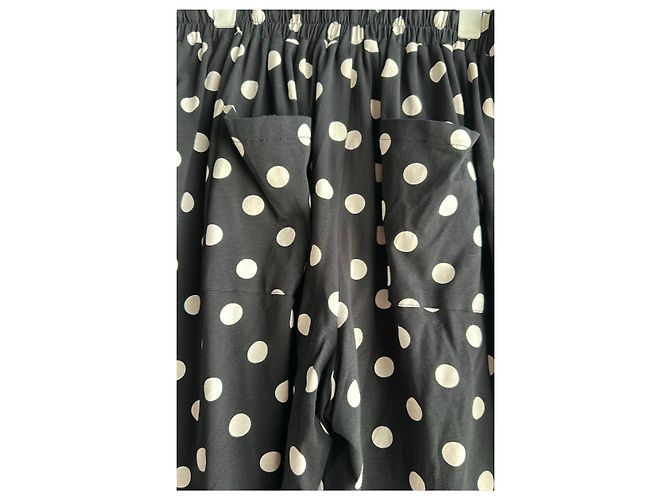 Autre Marque Pantaloni PLU a pois bianco e nero - vista 6
