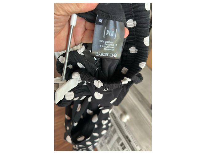 Autre Marque Pantaloni PLU a pois bianco e nero - vista 7