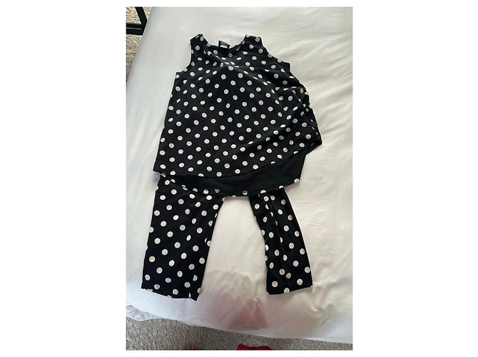 Autre Marque Pantaloni PLU a pois bianco e nero - vista 8