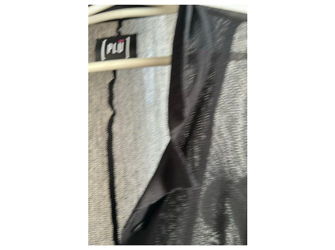 Autre Marque Blusa PLU de malla negra de algodón asimétrica Negro - vista 6