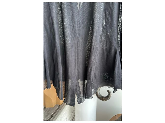 Autre Marque Blusa PLU de malla negra de algodón asimétrica Negro - vista 9