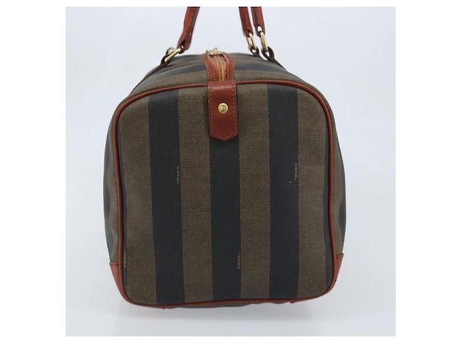 Fendi Vintage Pequin Boston Coated Canvas Large Marrone - vista 4