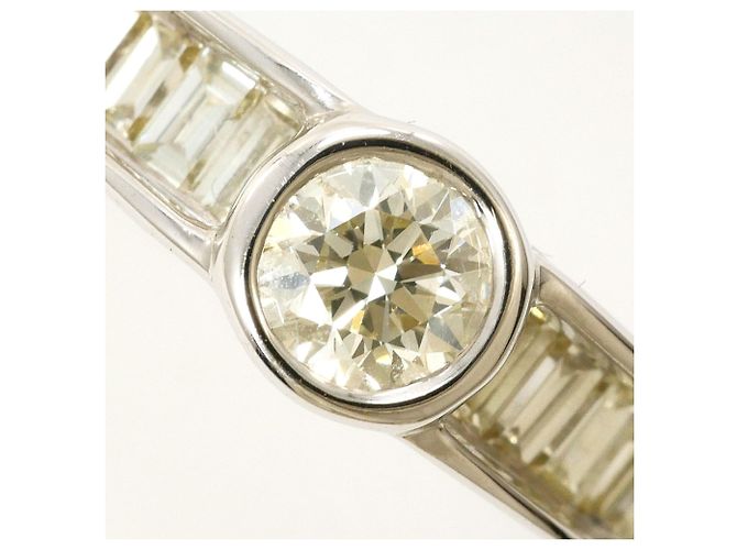Autre Marque 18K Weißgold- und Gelbdiamant-Ring Golden - Ansicht 2