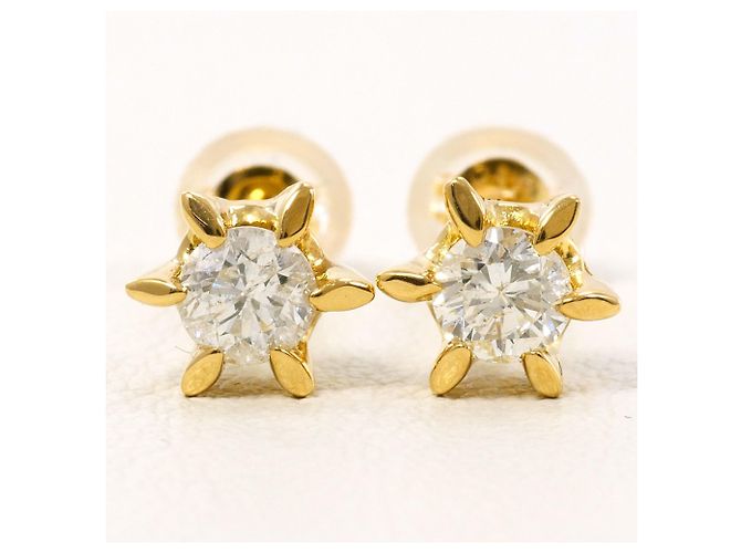 Autre Marque Orecchini a lobo in oro giallo 18K e diamanti D'oro - vista 2