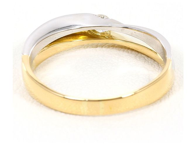 Autre Marque Platin- und Gelbgold-Ring mit Diamant Golden - Ansicht 3