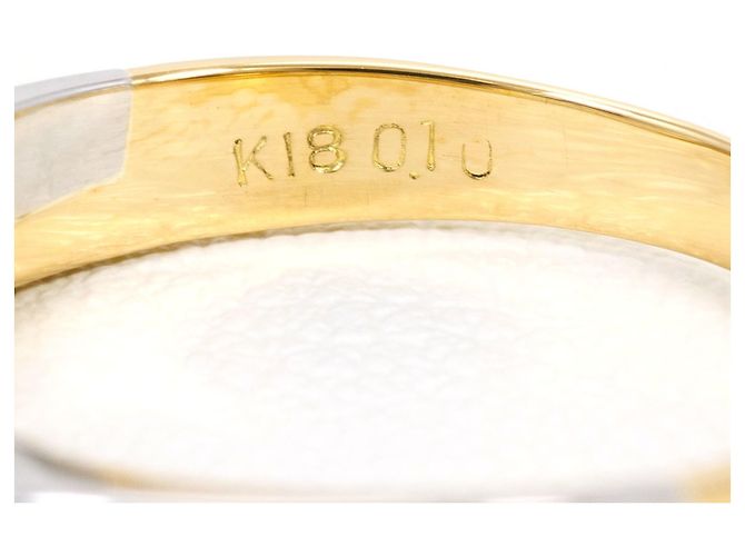 Autre Marque Platin- und Gelbgold-Ring mit Diamant Golden - Ansicht 4