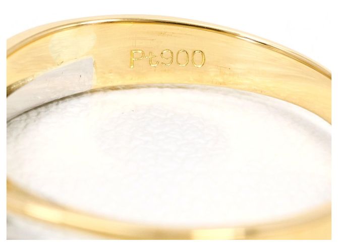 Autre Marque Platin- und Gelbgold-Ring mit Diamant Golden - Ansicht 5