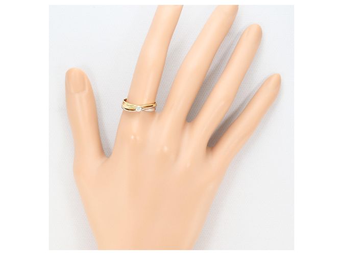 Autre Marque Platin- und Gelbgold-Ring mit Diamant Golden - Ansicht 6