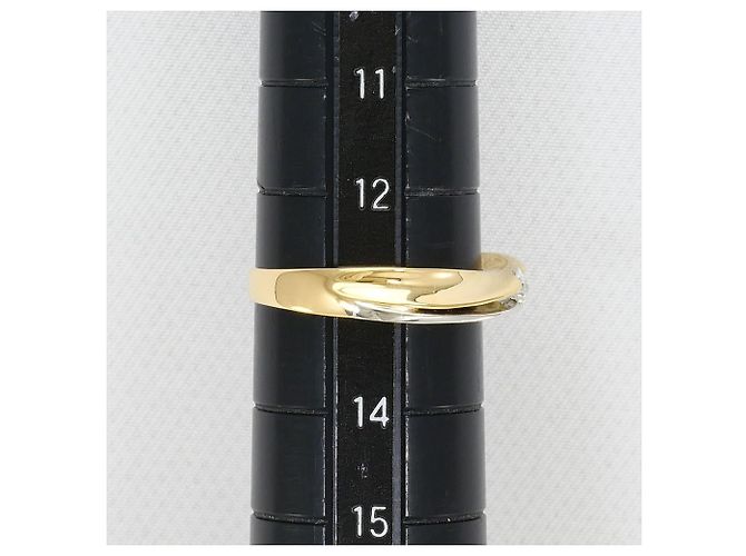 Autre Marque Platin- und Gelbgold-Ring mit Diamant Golden - Ansicht 7