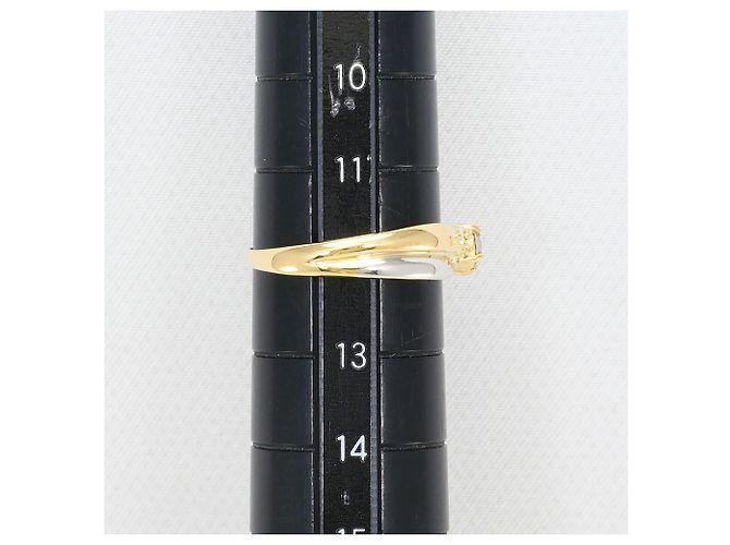 Autre Marque 18K Gelbgold- und Platin-Ring mit Diamant Golden - Ansicht 7
